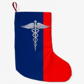 Chrome als Caduceus Medical Symbol League Decor Kleine Kerstsok (Voorkant)