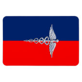 Chrome als Caduceus Medical Symbol League Decor Magneet (Horizontaal)