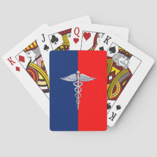Chrome als Caduceus Medical Symbol League Decor Speelkaarten