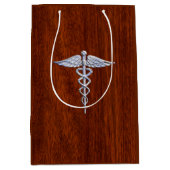 Chrome als Caduceus Medical Symbol Mahogany Print Medium Cadeauzakje (Voorkant)