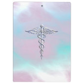 Chrome als Caduceus Medical Symbol Moeder Parell D Klembord (Achterkant)