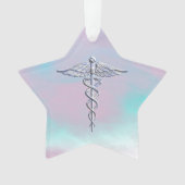 Chrome als Caduceus Medical Symbol Moeder Parell D Ornament (voorkant)