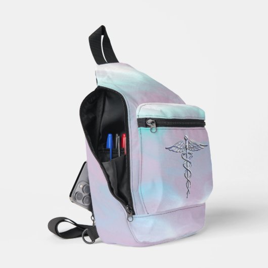 Chrome als Caduceus Medical Symbol Moeder Parell D Sling Bag (Open)