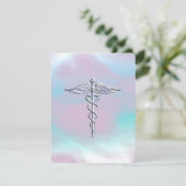 Chrome als Caduceus Medical Symbol Moeder Pearl (Staand voorkant)