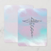 Chrome als Caduceus Medical Symbol Moeder Pearl (Voorkant / Achterkant)