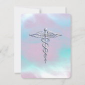 Chrome als Caduceus Medical Symbol Moeder Pearl (Voorkant)