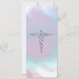 Chrome als Caduceus Medical Symbol Moeder Pearl