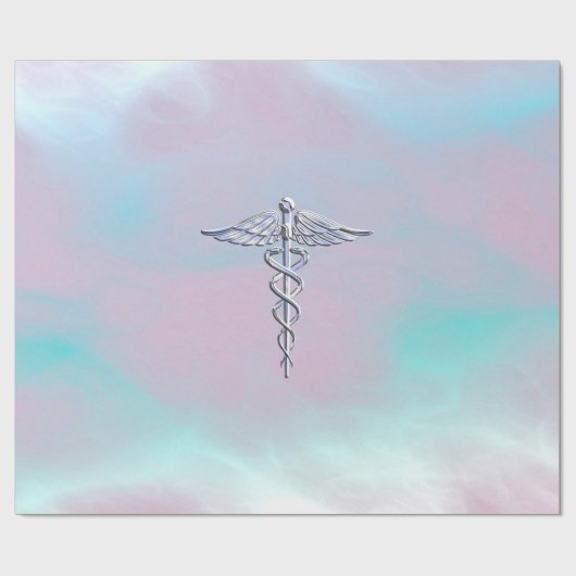 Chrome als Caduceus Medical Symbol Moeder Pearl Cadeaupapier (Vlak)
