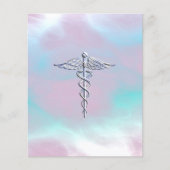 Chrome als Caduceus Medical Symbol Moeder Pearl Flyer (Voorkant)