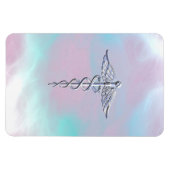 Chrome als Caduceus Medical Symbol Moeder Pearl Magneet (Horizontaal)