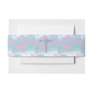 Chrome als Caduceus Medical Symbol Moeder Pearl Uitnodigingen Wikkel