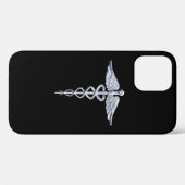 Chrome als Caduceus Medical Symbool Black Decor Case-Mate iPhone Case (Achterkant (horizontaal))