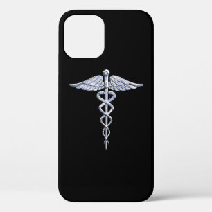 Chrome als Caduceus Medical Symbool Black Decor Case-Mate iPhone Case