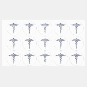 Chrome als Caduceus Medical Symbool Black Decor Labels