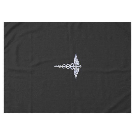 Chrome als Caduceus Medical Symbool Black Decor Tafelkleed (Voorkant (Horizontaal))
