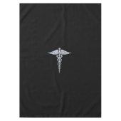 Chrome als Caduceus Medical Symbool Black Decor Tafelkleed (Voorkant)