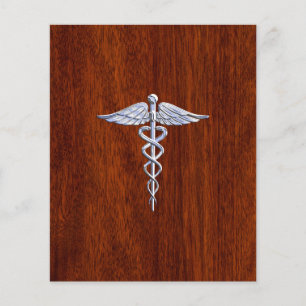 Chrome als Caduceus Medical Symbool Mahogany Style Flyer