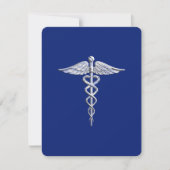 Chrome als Caduceus medisch symbool Navy Blue Deco (Voorkant)