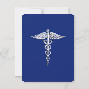 Chrome als Caduceus medisch symbool Navy Blue Deco