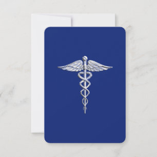 Chrome als Caduceus medisch symbool Navy Blue Deco