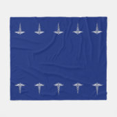 Chrome als Caduceus medisch symbool op Navy Blue Fleece Deken (Voorkant (Horizontaal))