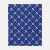 Chrome als Caduceus medisch symbool op Navy Blue Fleece Deken (Voorkant)