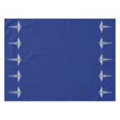 Chrome als Caduceus medisch symbool op Navy Blue Tafelkleed (Voorkant (Horizontaal))