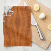 Chrome Als Hardloop Hert op Fijne Teak Print Theedoek (Quarter Fold)