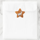 Chrome Als Hardloopend Hert op Fijne Teakprint Ster Sticker (Tas)