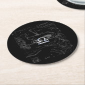 Chrome als het herkenningsteken van de galgdierent ronde kartonnen onderzetter (Gebogen)