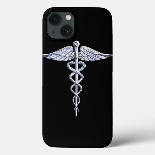 Chrome als het medische symbool van Caduceus Case-Mate iPhone Case (Achterkant)