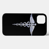 Chrome als het medische symbool van Caduceus Case-Mate iPhone Case (Achterkant (horizontaal))
