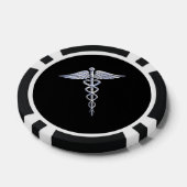 Chrome als het medische symbool van Caduceus Pokerchips (Enkel)
