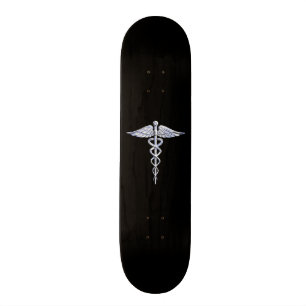 Chrome als het medische symbool van Caduceus Skateboard