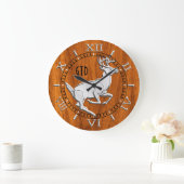 Chrome als het runnen van Deer Fine Teak Print Mon Grote Klok (Huis)