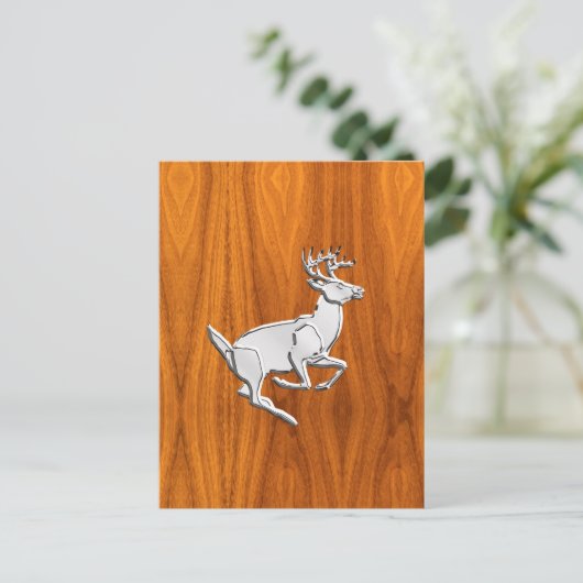 Chrome als het runnen van Deer op de fijne Druk va Briefkaart (Staand voorkant)