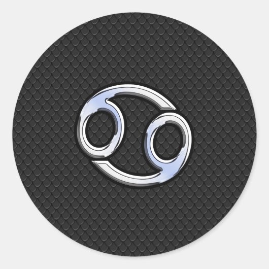 Chrome als kankerdierentuin op slangenhuidstijl ronde sticker (Voorkant)