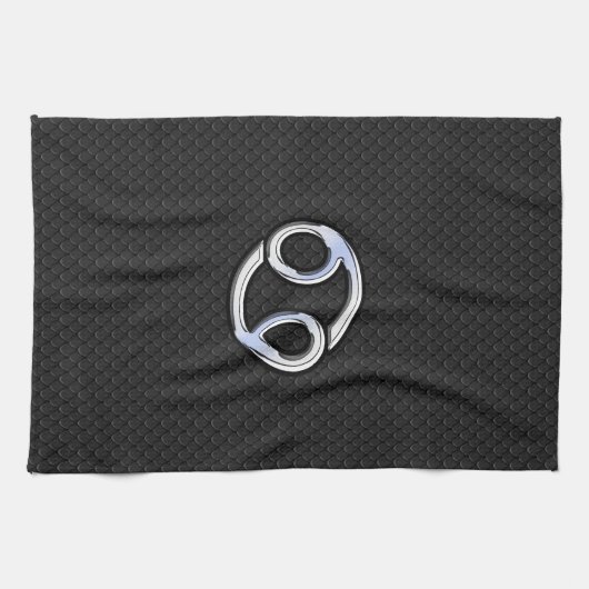 Chrome als kankerdierentuin op slangenhuidstijl theedoek (Horizontaal)