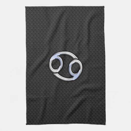 Chrome als kankerdierentuin op slangenhuidstijl theedoek (Verticaal)