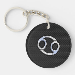 Chrome als kankerdiersymbool op slangenstijl sleutelhanger