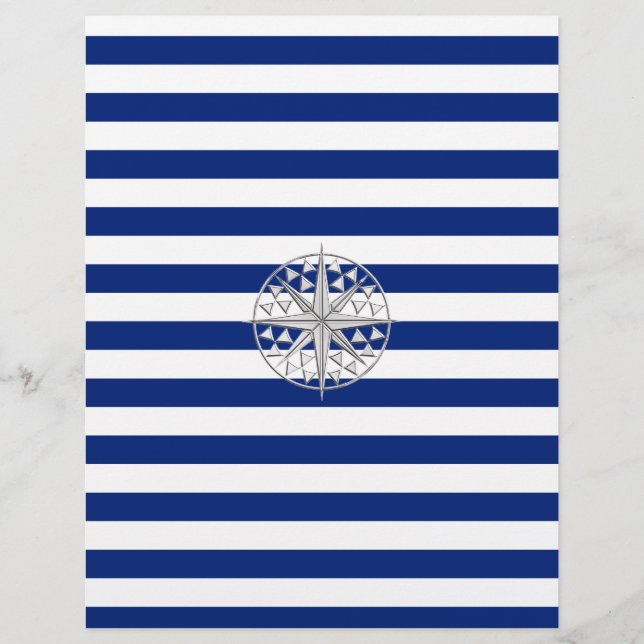 Chrome als kompas op de Nautical Stripes (Voorkant)