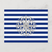 Chrome als kompas op de Nautical Stripes Briefkaart (Voorkant)
