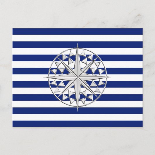 Chrome als kompas op de Nautical Stripes Briefkaart (Voorkant)