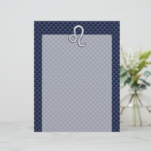 Chrome als Leo Zodiac Sign Blue Carbon Fibre (Staand voorkant)