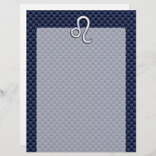 Chrome als Leo Zodiac Sign Blue Carbon Fibre (Voorkant / Achterkant)