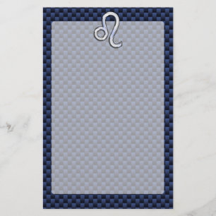 Chrome als Leo Zodiac Sign Blue Carbon Fibre Briefpapier