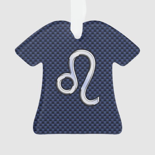Chrome als Leo Zodiac Sign Blue Carbon Fibre Ornament (voorkant)