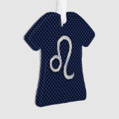 Chrome als Leo Zodiac Sign Blue Carbon Fibre Ornament (voorkant)