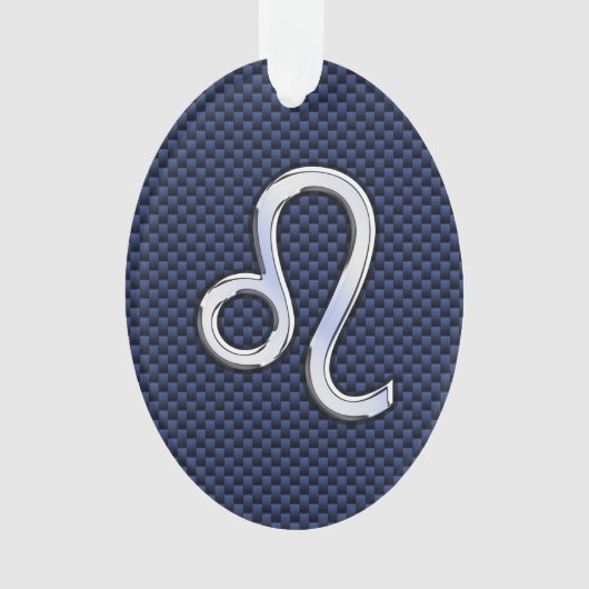 Chrome als Leo Zodiac Sign Blue Carbon Fibre Ornament (voorkant)