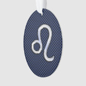 Chrome als Leo Zodiac Sign Blue Carbon Fibre Ornament (voorkant)